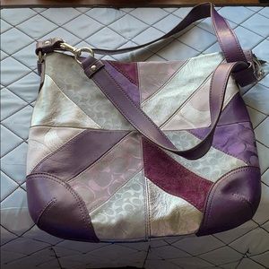 Coach Purple Patchwork Handbag